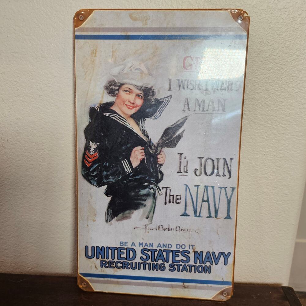 World War I United States Navy recruitment poster "Gee, I wish I were a man..."